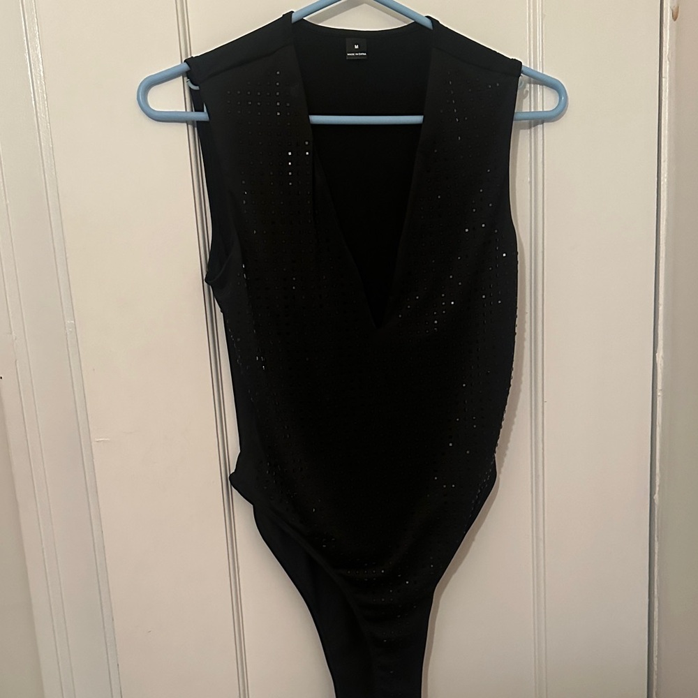 Black Sleeveless Bodysuit